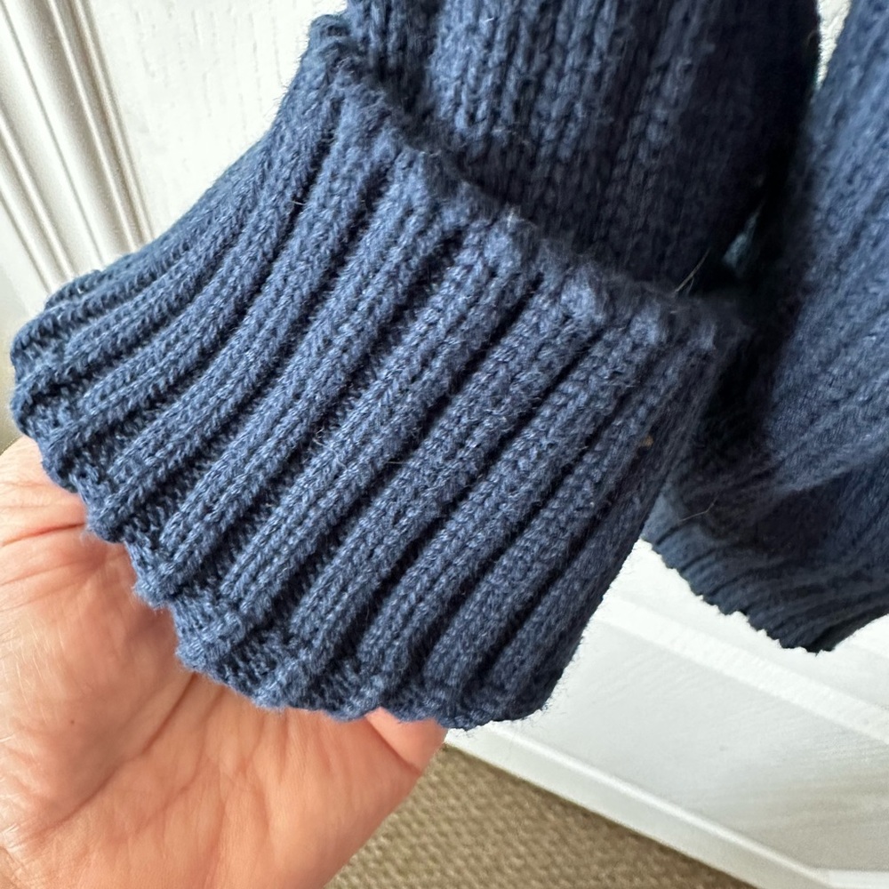 Men's Navy Blue Full-Zip Sweater - Picture 5 of 5